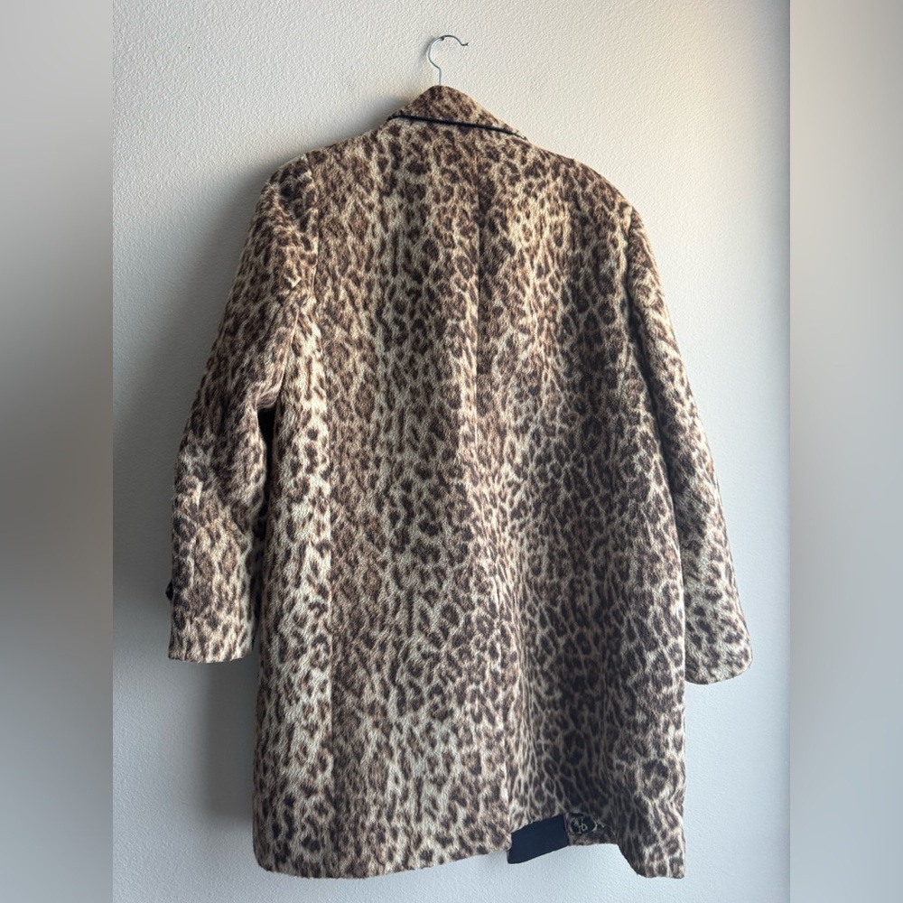 J Crew Topcoat In Double Leopard Wool Blend Winter Preppy City Wear size 12 - Picture 7 of 7